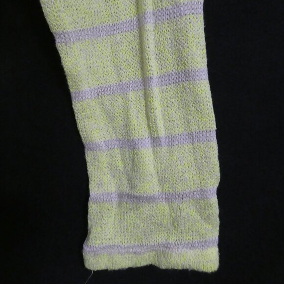 FLUO | medium | Vibrant Yellow and Grey Striped Long Sleeve Top - Picture 9 of 16